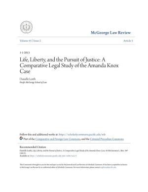 A Comparative Legal Study of the Amanda Knox Case Danielle Lenth Pacific Cgem Orge School of Law