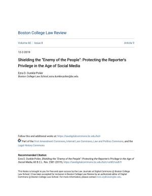 Protecting the Reporter's Privilege in the Age of Social Media