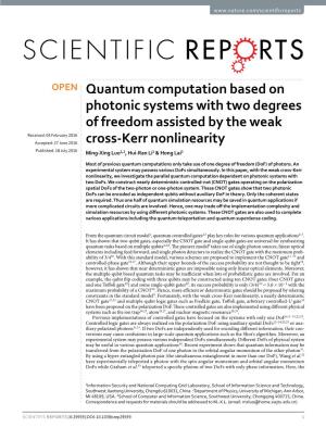 Quantum Computation Based on Photonic Systems with Two Degrees