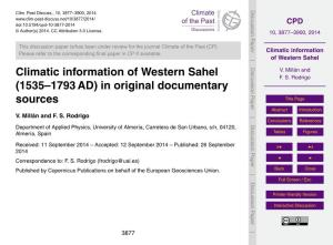 Climatic Information of Western Sahel F