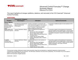 Advanced Control Formulary™ Change Summary Report Effective 07-01-2019