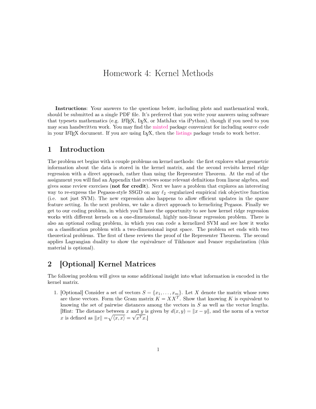 Homework 4: Kernel Methods