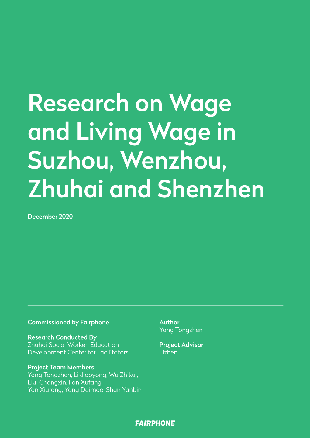 Research on Wage and Living Wage in Suzhou, Wenzhou, Zhuhai and Shenzhen