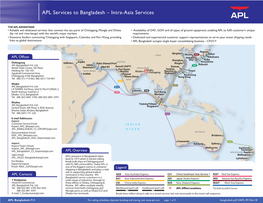 APL Services to Bangladesh – Intra-Asia Services