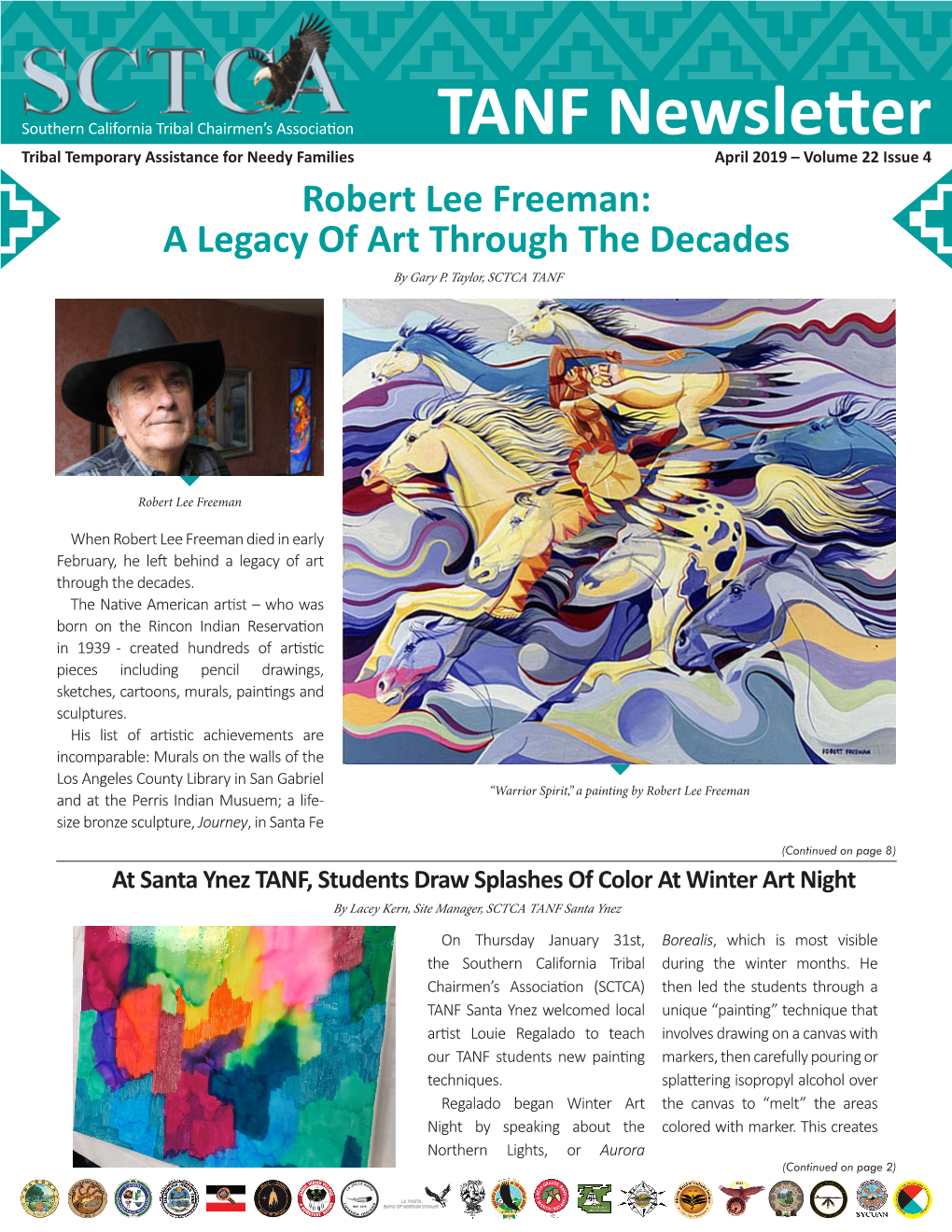TANF Newsletter Tribal Temporary Assistance for Needy Families April 2019 – Volume 22 Issue 4 Robert Lee Freeman: a Legacy of Art Through the Decades