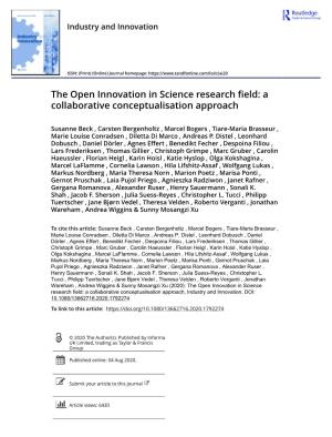 The Open Innovation in Science Research Field: a Collaborative Conceptualisation Approach