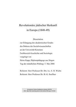 Revolutionäre Jüdischer Herkunft in Europa (1848-49)
