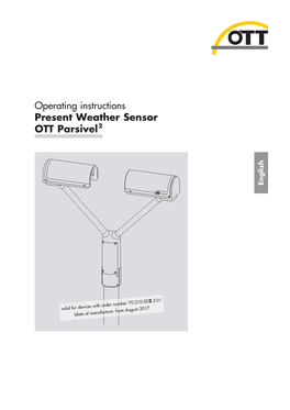 Operating Instructions Present Weather Sensor Parsivel" (70.200.005.B.E)