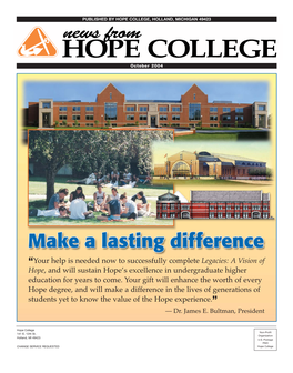News from HOPE COLLEGE October 2004