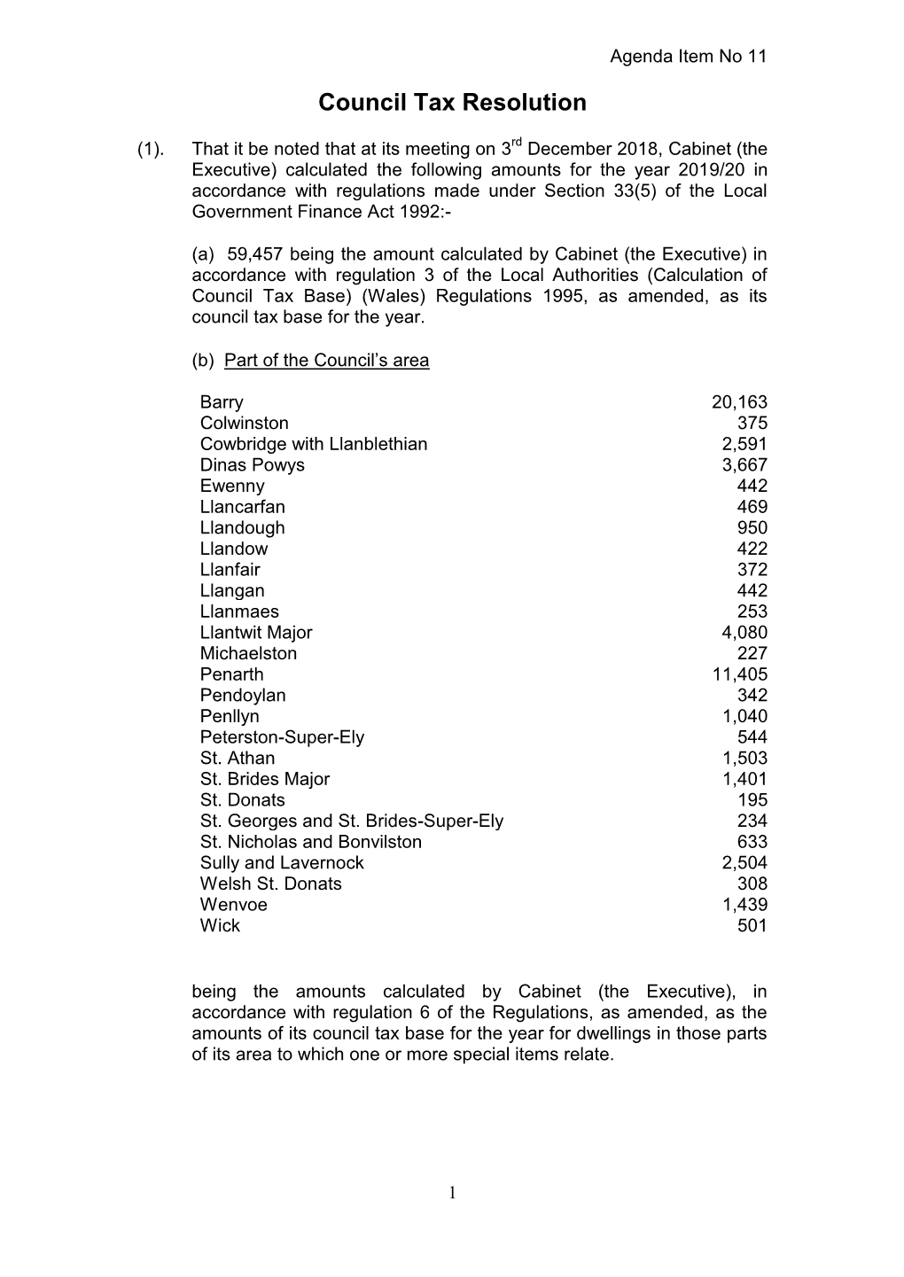 To Set the Council Tax 2019/20