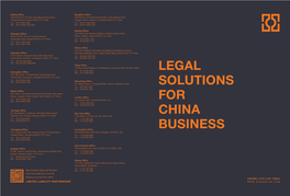 Legal Solutions for China Business
