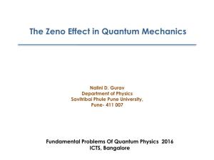 The Zeno Effect in Quantum Mechanics