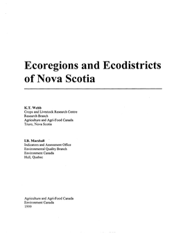 Ecoregions and Ecodistricts of Nova Scotia