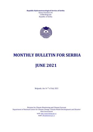 Monthly Bulletin for Serbia June 2021