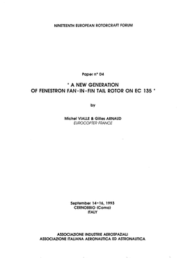 11 a New Generation of Fenestron Fan-In-Fin Tail Rotor on Ec 135 11