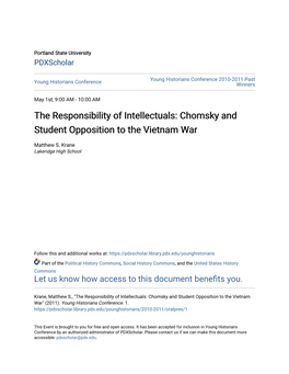 Chomsky and Student Opposition to the Vietnam War