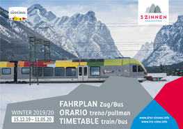 FAHRPLAN Zug/Bus TIMETABLE Train/Bus