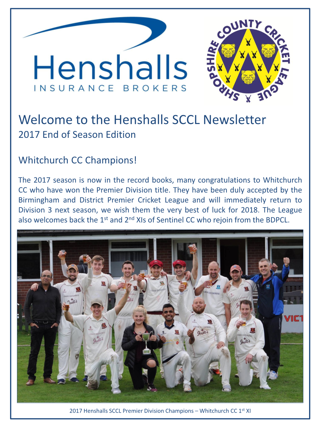 Welcome to the Henshalls SCCL Newsletter 2017 End of Season Edition