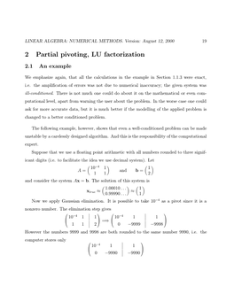 2 Partial Pivoting, LU Factorization