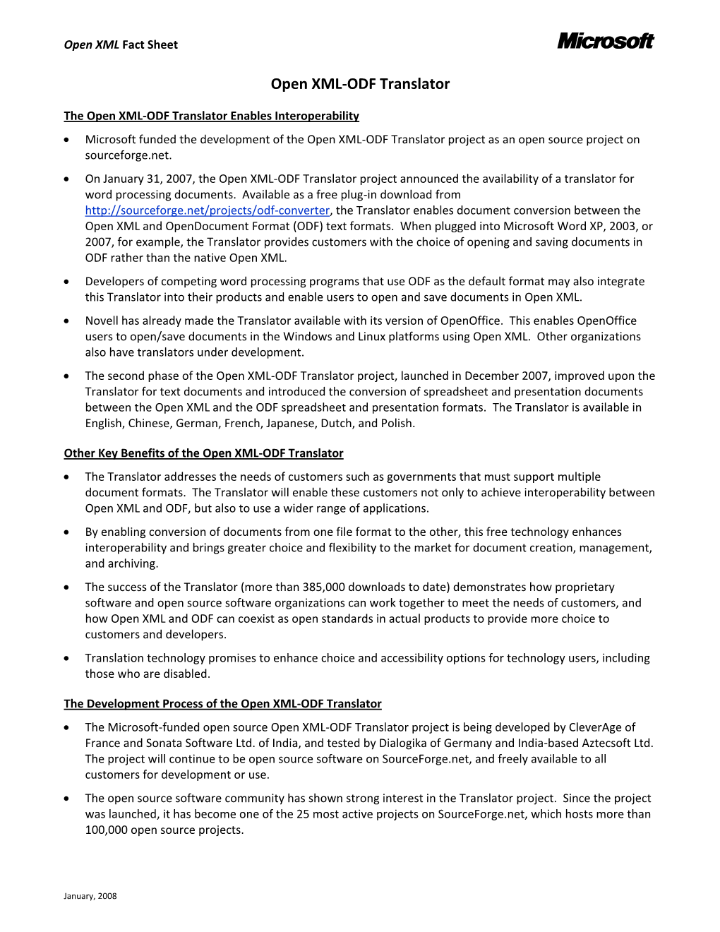 Ecma Office Open XML-ODF Translator