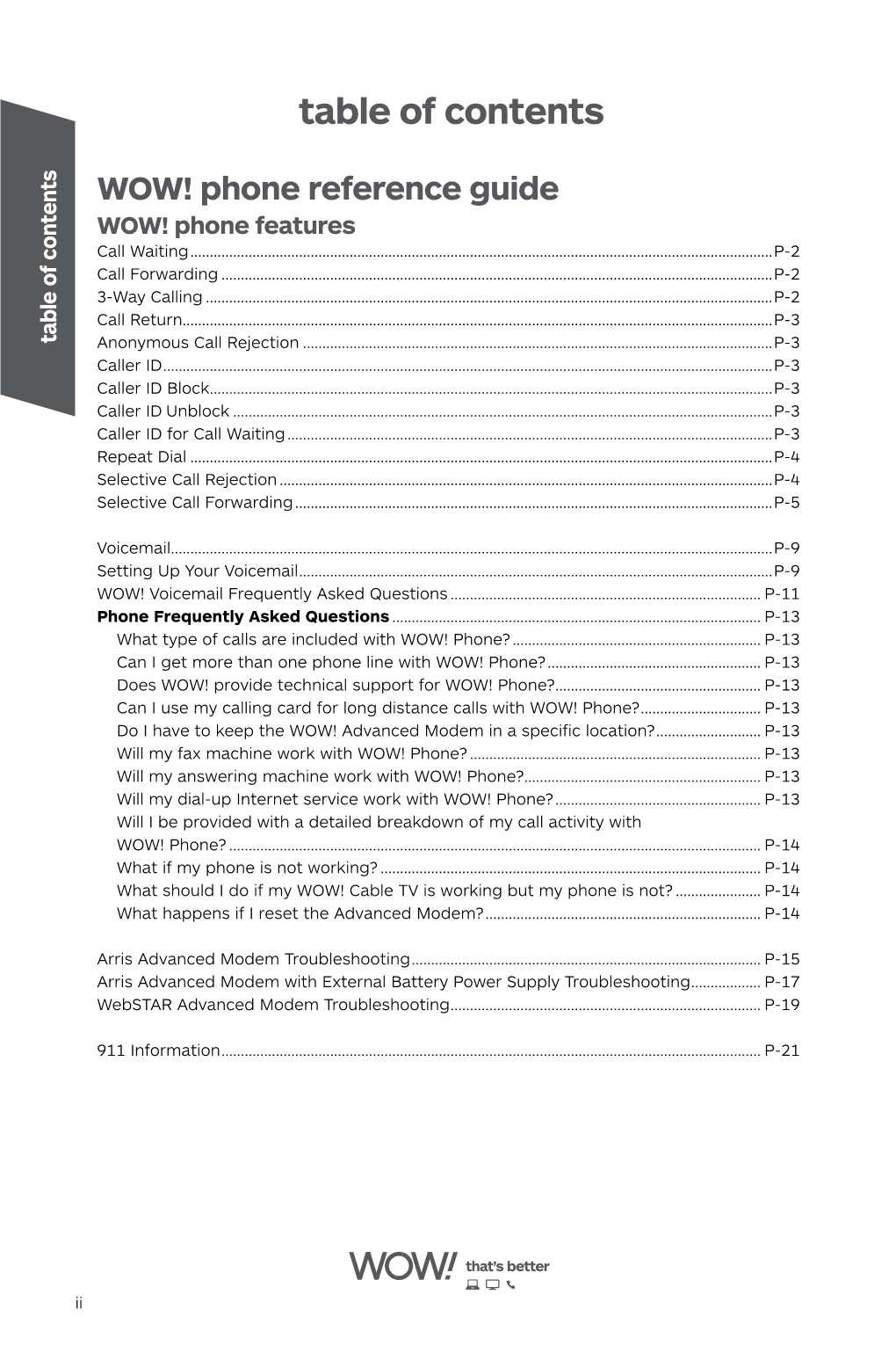 Table of Contents