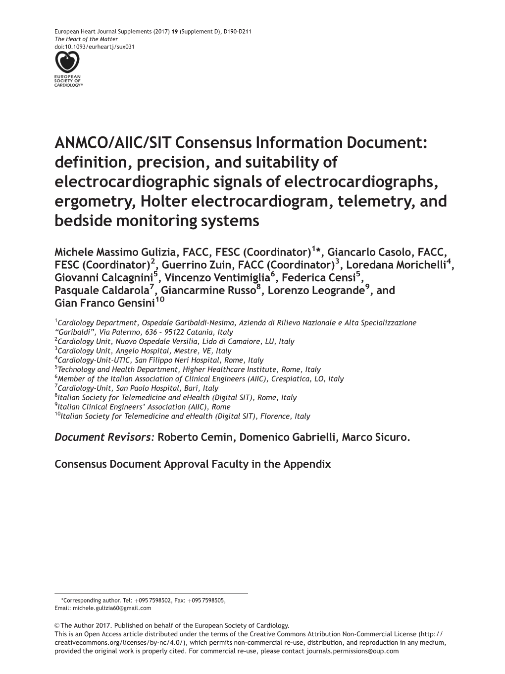 Definition, Precision, and Suitability of Electrocardiographic Signals of Electro