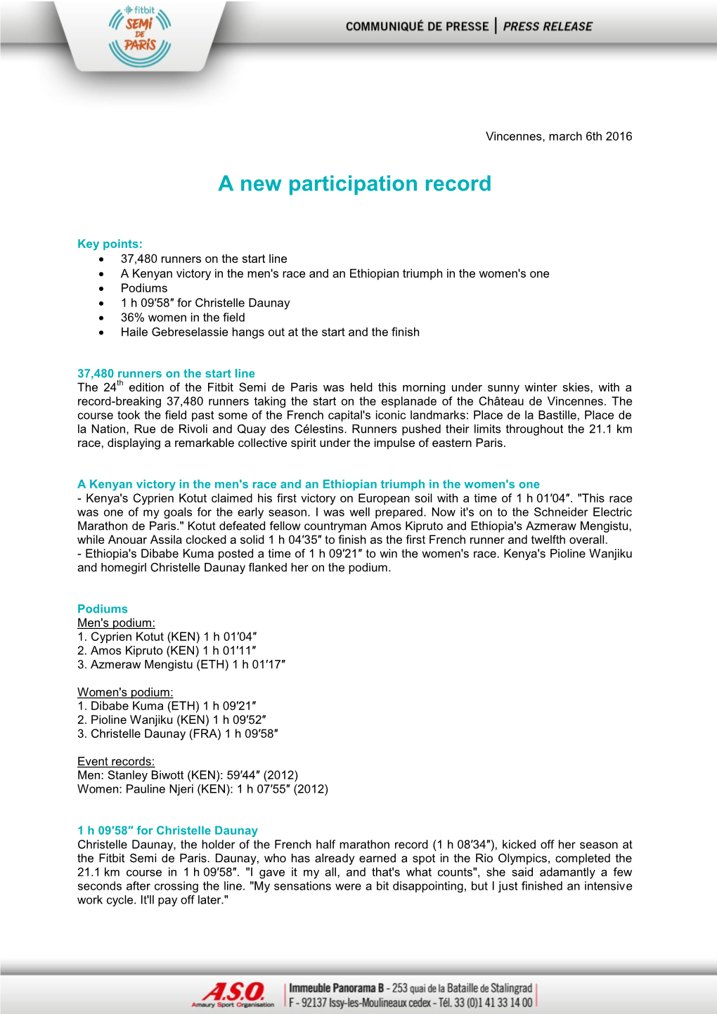 A New Participation Record