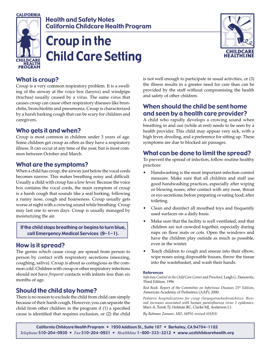 Croup in the Child Care Setting