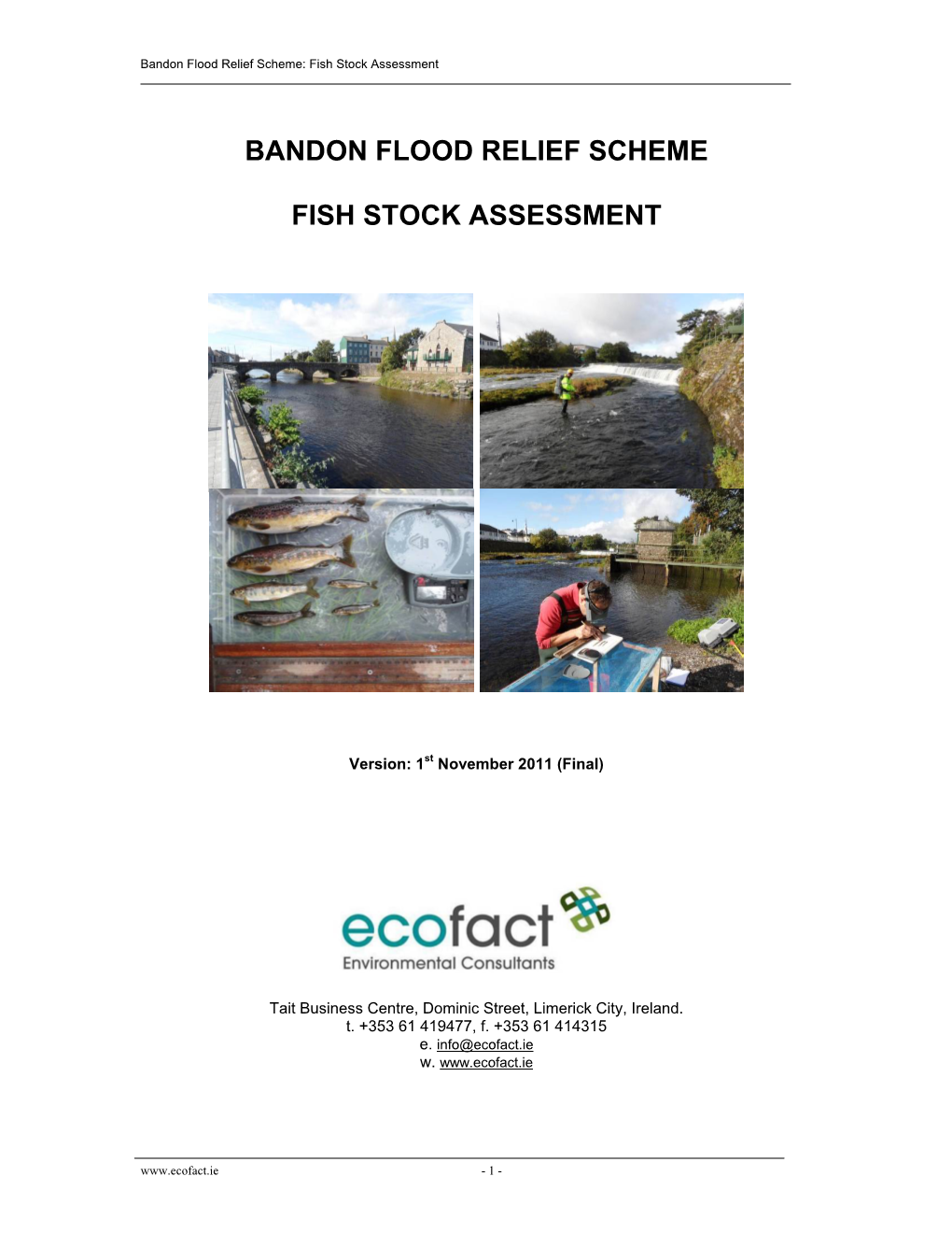 Bandon Flood Relief Scheme Fish Stock Assessment
