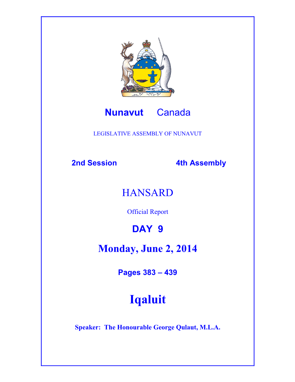 Nunavut Hansard 383