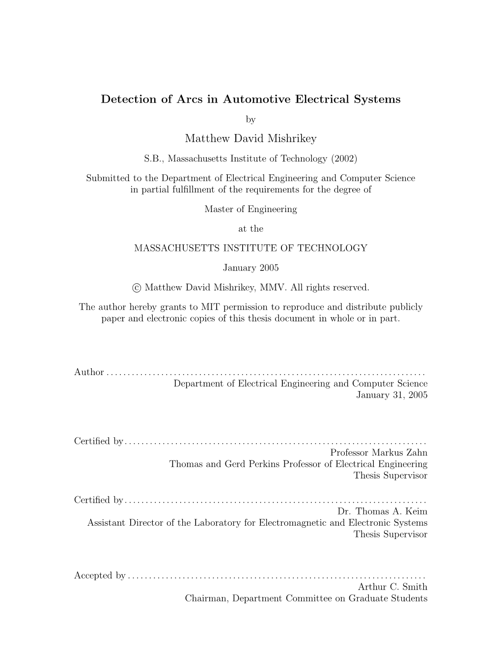 Detection of Arcs in Automotive Electrical Systems