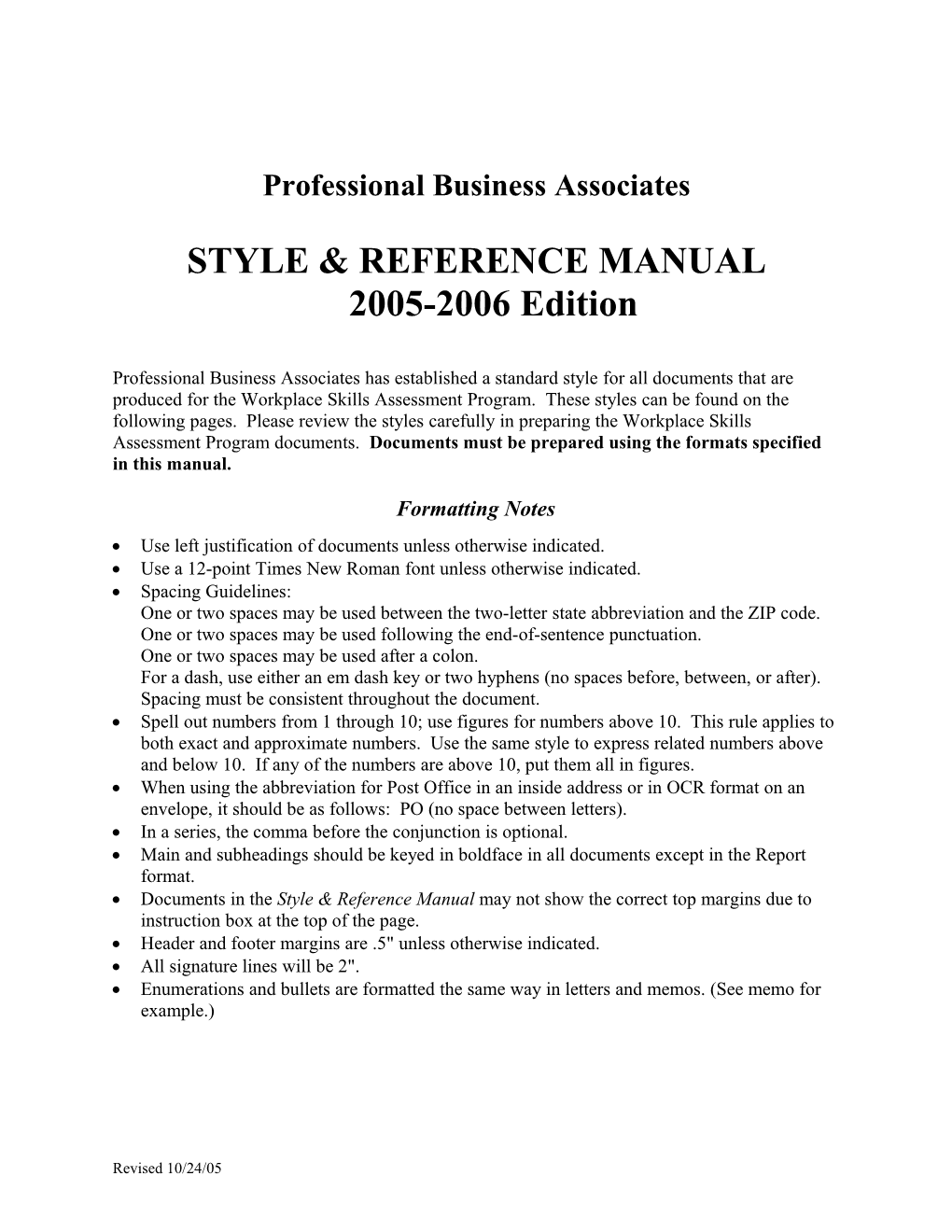 Style & Reference Manual