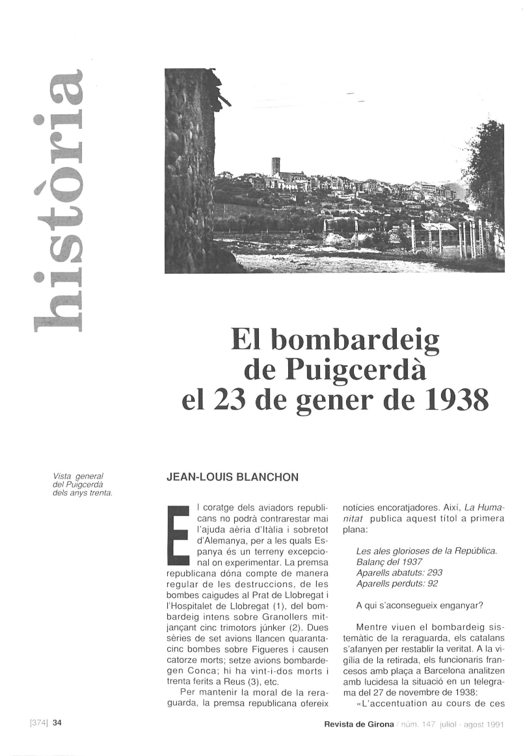 El Bombardeig De Puigcerdá El 23 De Gener De 1938