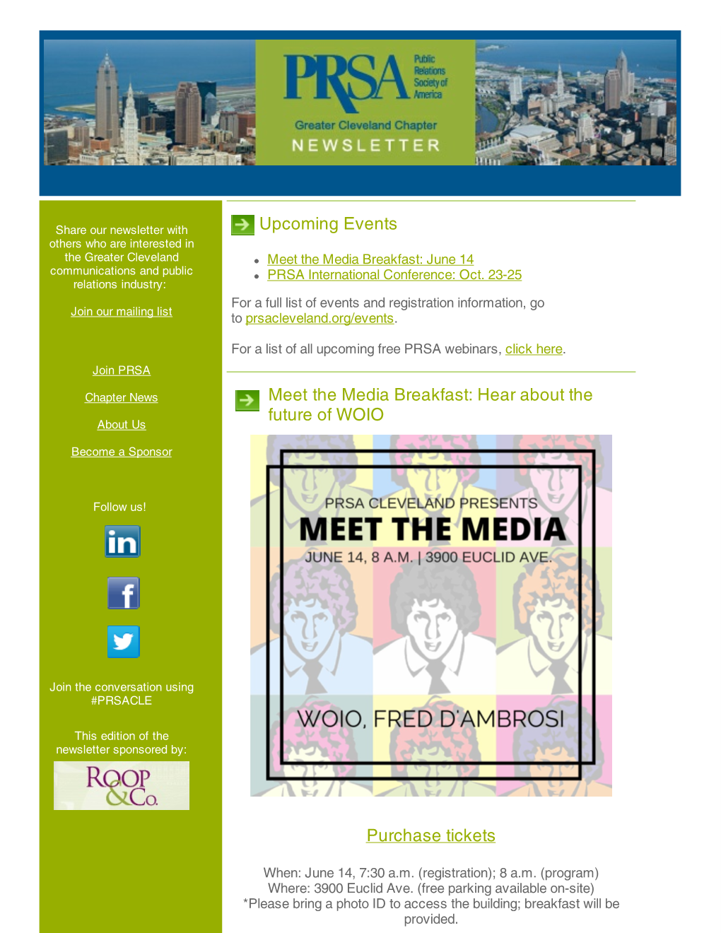 Upcoming Events Meet the Media Breakfast