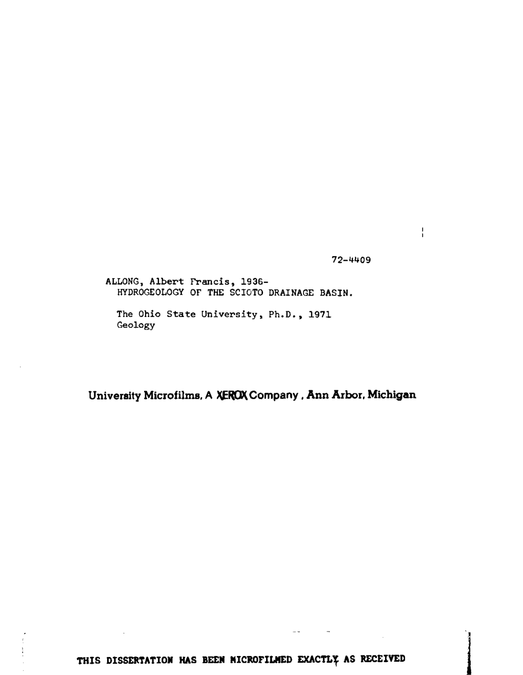 University Microfilms, a XEROX Company, Ann Arbor, Michigan