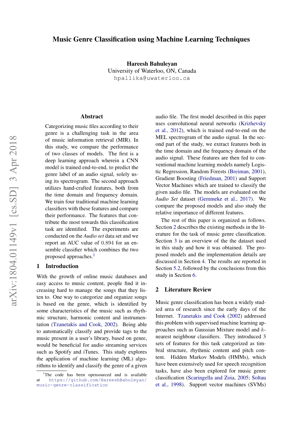 Arxiv:1804.01149V1 [Cs.SD] 3 Apr 2018