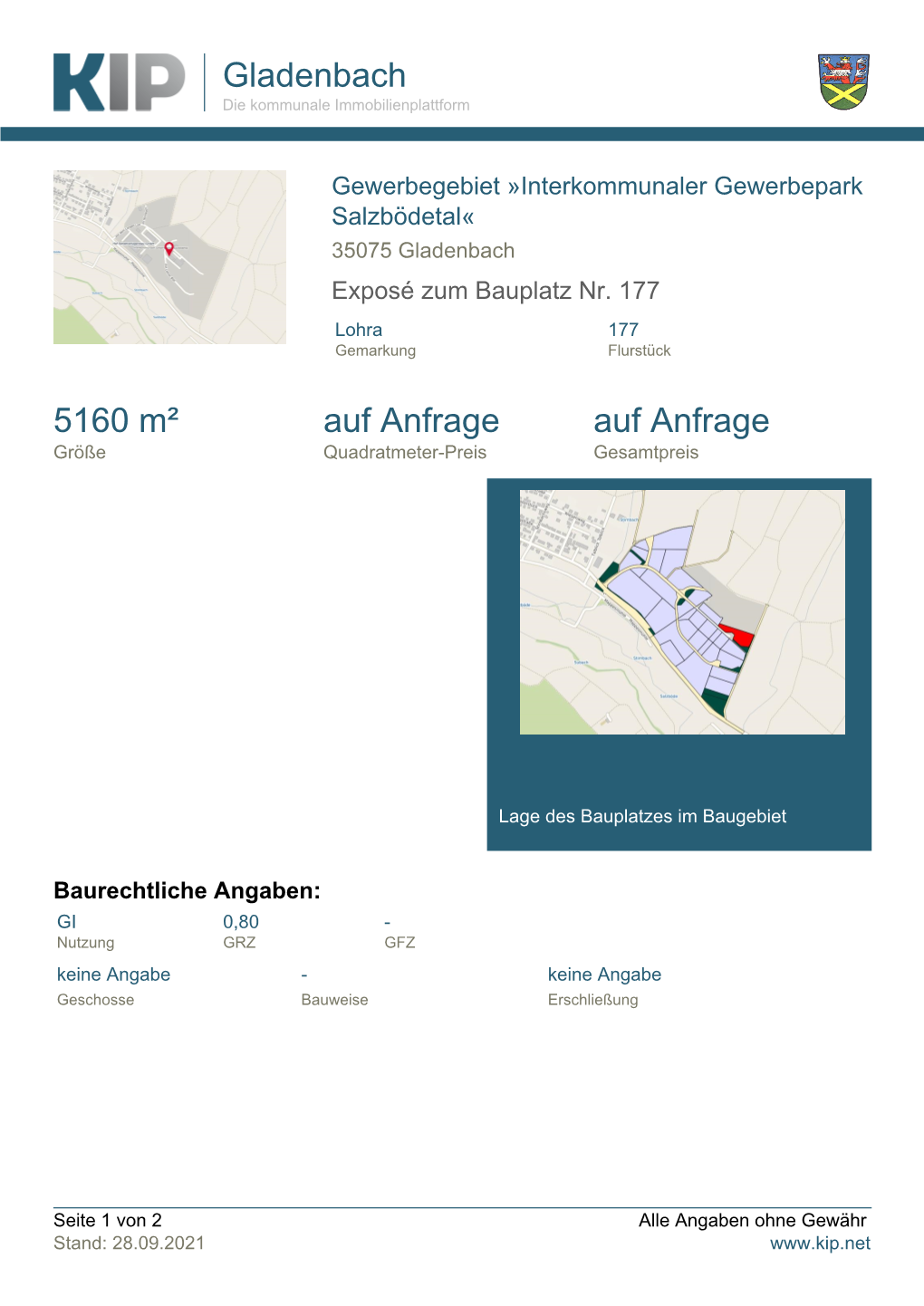 Gladenbach 5160 M² Auf Anfrage Auf Anfrage