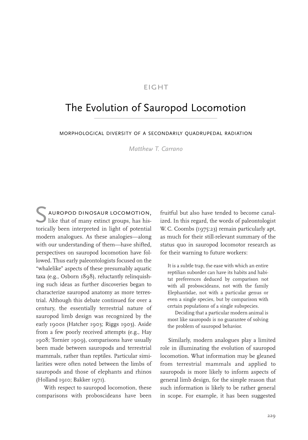 The Evolution of Sauropod Locomotion