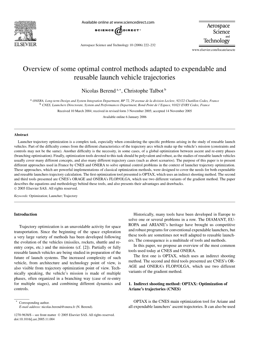 Overview of Some Optimal Control Methods Adapted to Expendable and Reusable Launch Vehicle Trajectories