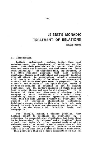 Leibniz's Monadic Treatment of Relations