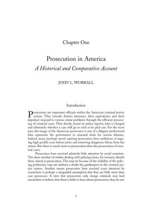 Prosecution in America a Historical and Comparative Account