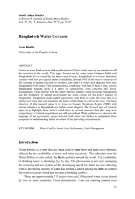 Bangladesh Water Concern