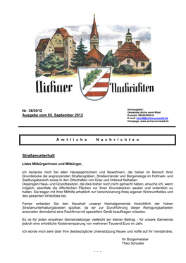 Gemeindeblatt-Ausgabe Nr. 2012-36