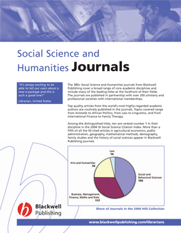 Social Science and Humanities Journals