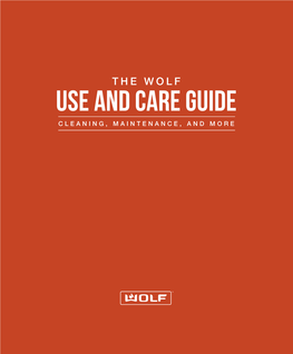 Wolf General Use and Care Guide