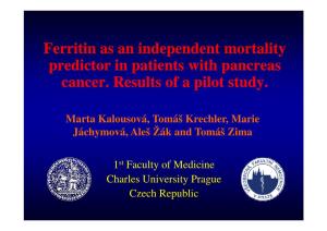 Ferritin As an Independent Mortality Predictor in Patients with Pancreas Cancer