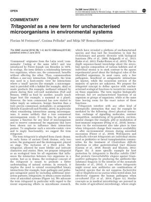 Tritagonist As a New Term for Uncharacterised Microorganisms in Environmental Systems