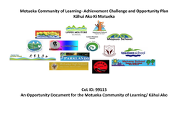 Motueka Community of Learning- Achievement Challenge and Opportunity Plan Kāhui Ako Ki Motueka