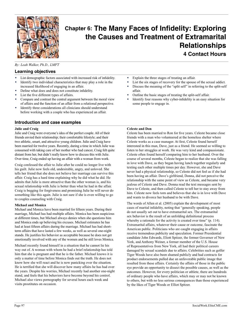 Exploring the Causes and Treatment of Extramarital Relationships 4 Contact Hours