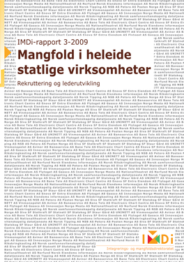 Mangfold I Heleide Statlige Virksomheter 2008